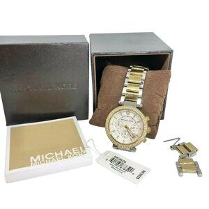 Michael Kors MK5626 Parker Two Tone Gold Silver Chronograph Women's Watch